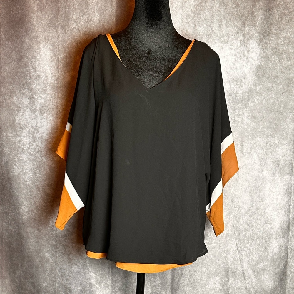 WHITE HOUSE BLACK MARKET MULTI COLOR BLOUSE SIZE SMALL